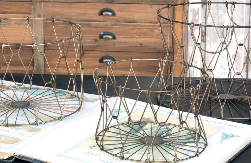 Collapsible Wire Mercantile Baskets  Set of 3
