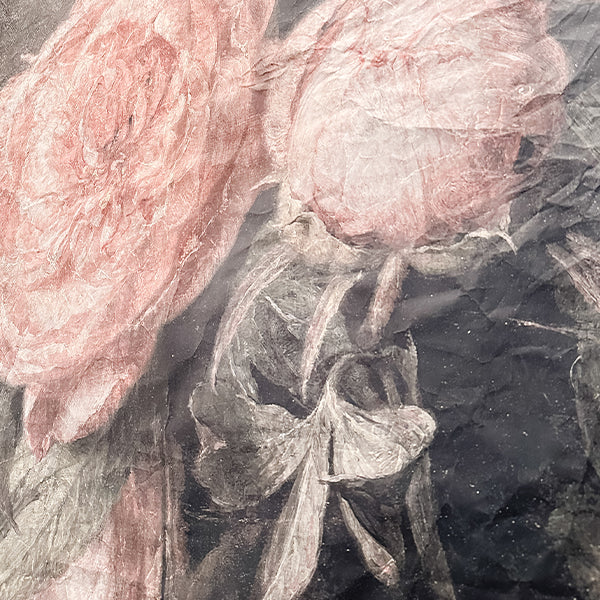 Oversized Blooming Pink Roses Paper Wall Tapestry