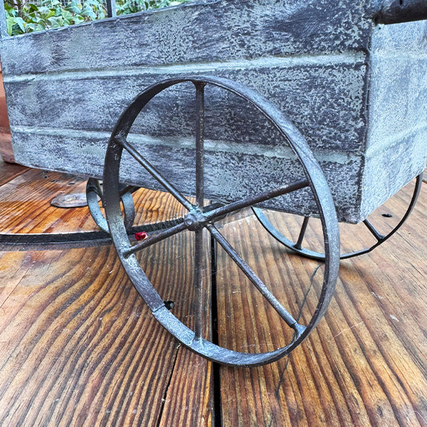 17 Inch Outdoor Metal Rolling Flower Cart Plant Stand