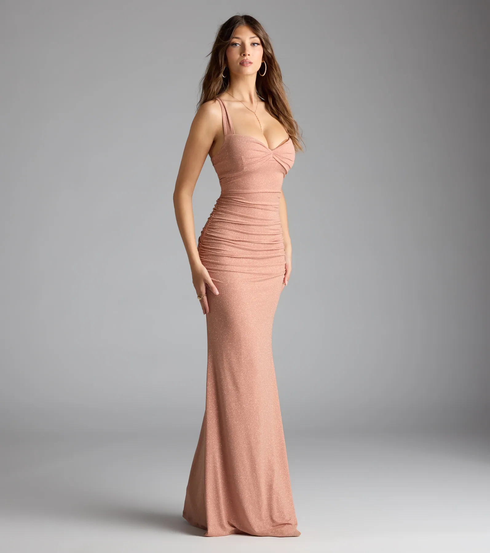 Tatiana Lace-Up Mermaid Glitter Formal Dress