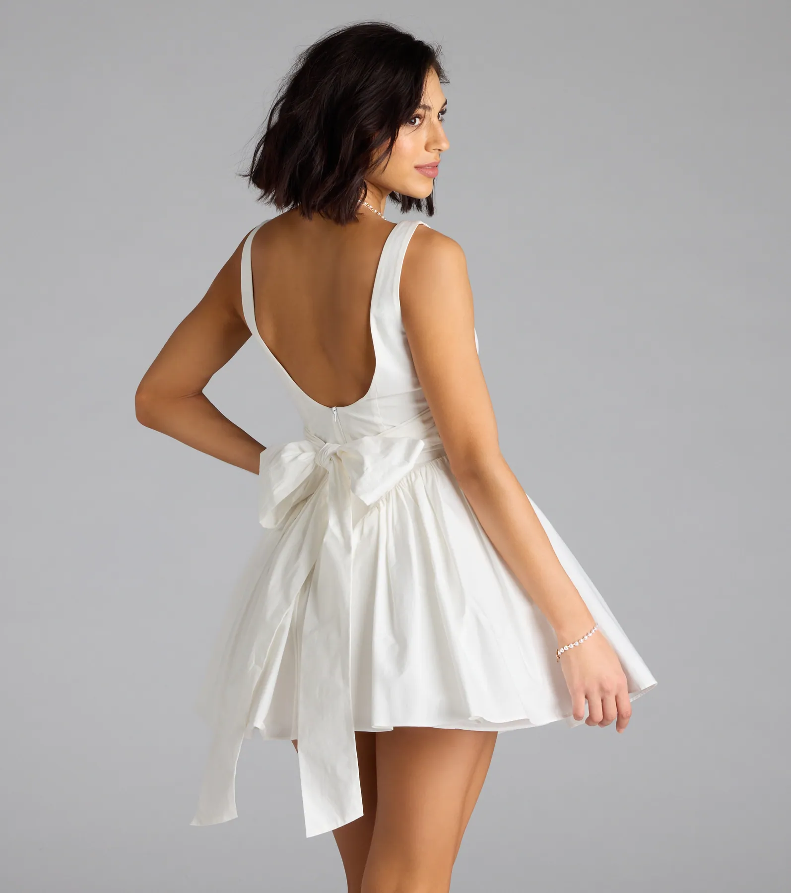 Sugar And Spice Sleeveless Tie-Back Skater Dress
