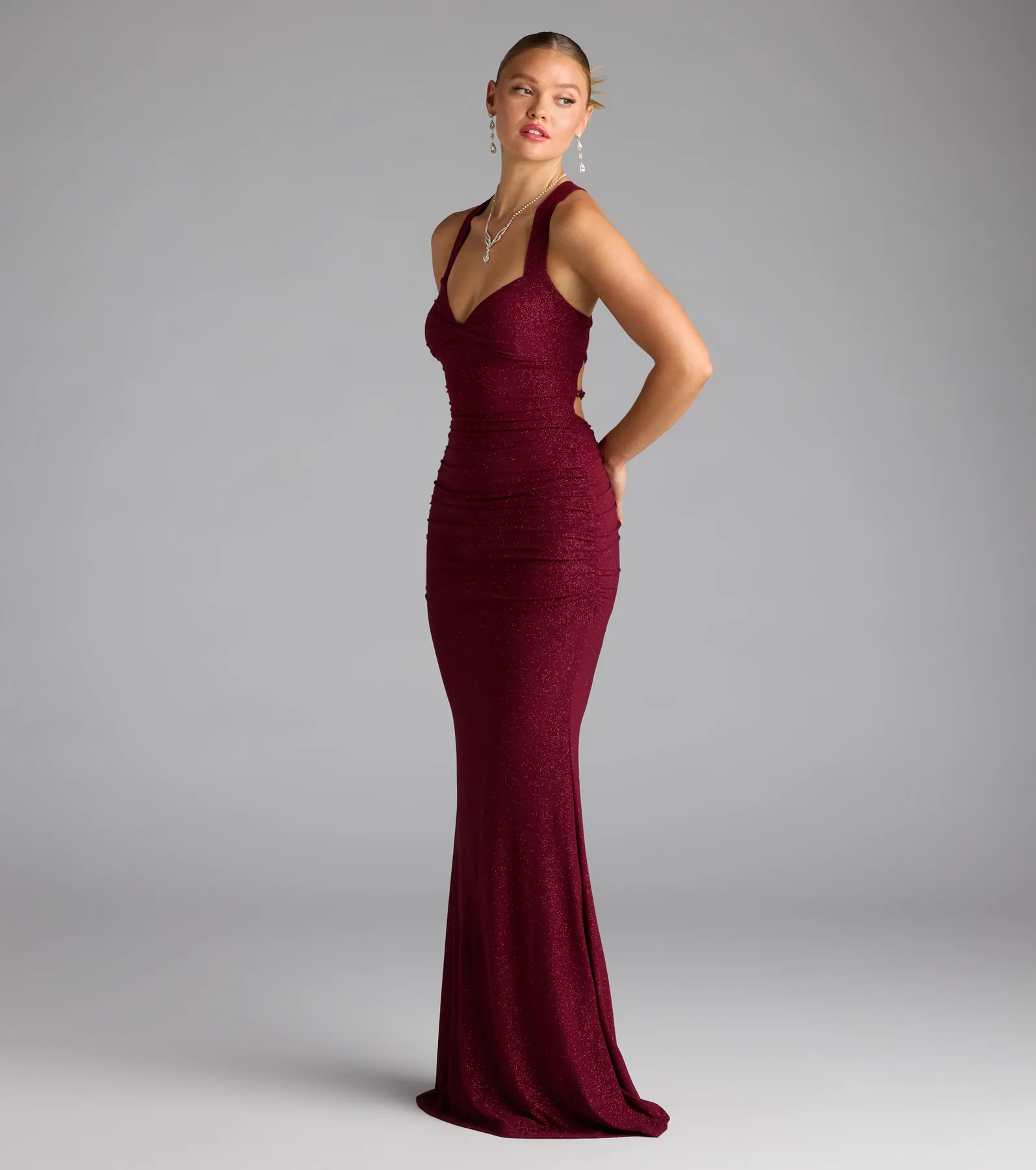 Tatiana Lace-Up Mermaid Glitter Formal Dress