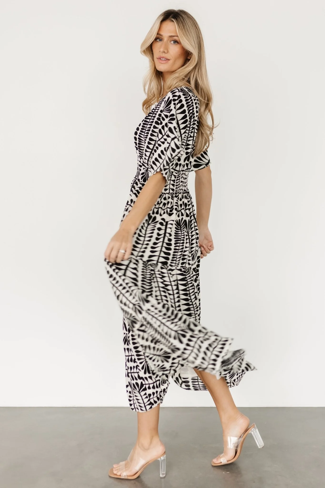 Austin Kimono Dress | Black Print