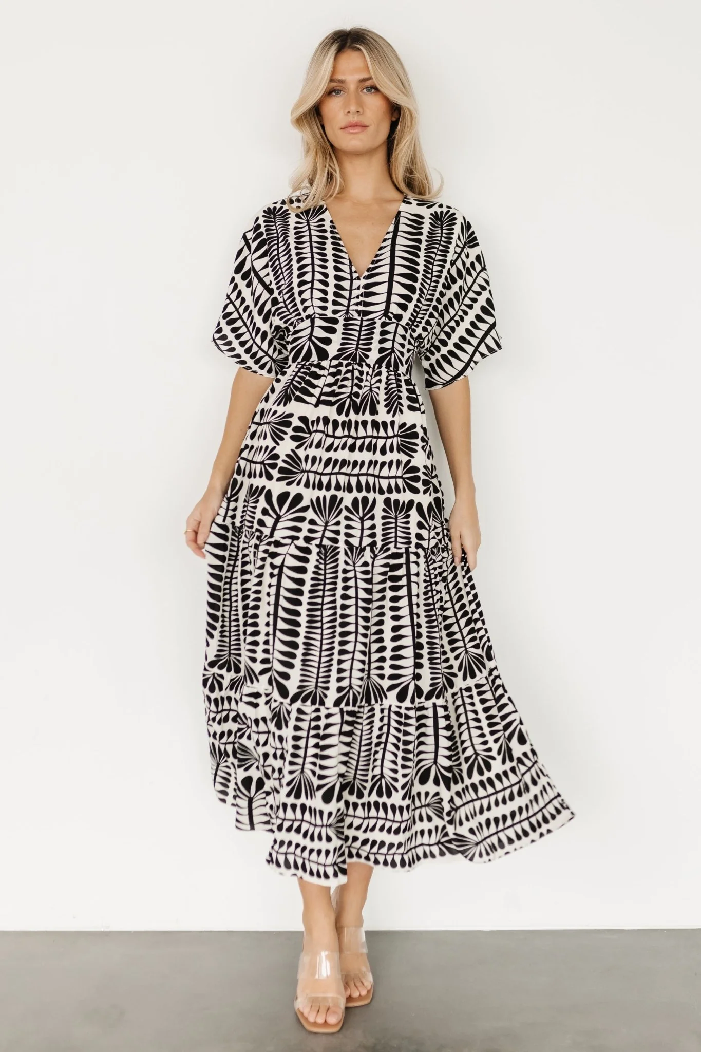 Austin Kimono Dress | Black Print