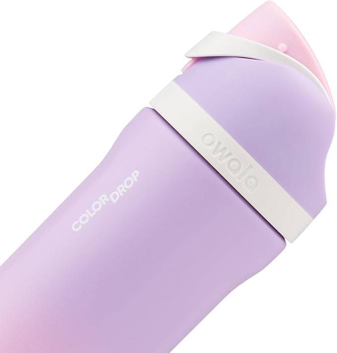 Owala FreeSip Bouteille d'eau en acier inoxydable avec botte de protection – Lavande Soul Sister Edition