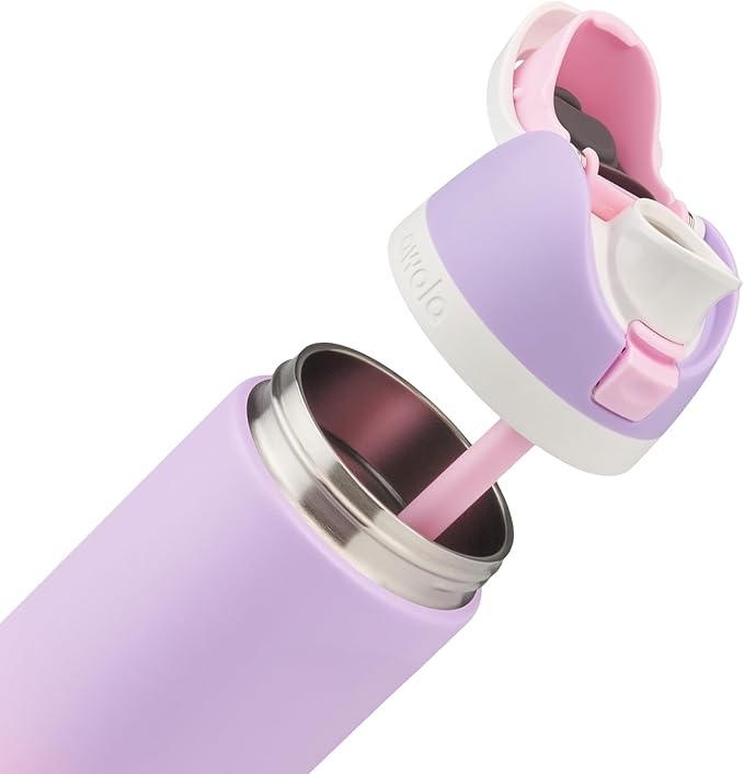 Owala FreeSip Bouteille d'eau en acier inoxydable avec botte de protection – Lavande Soul Sister Edition