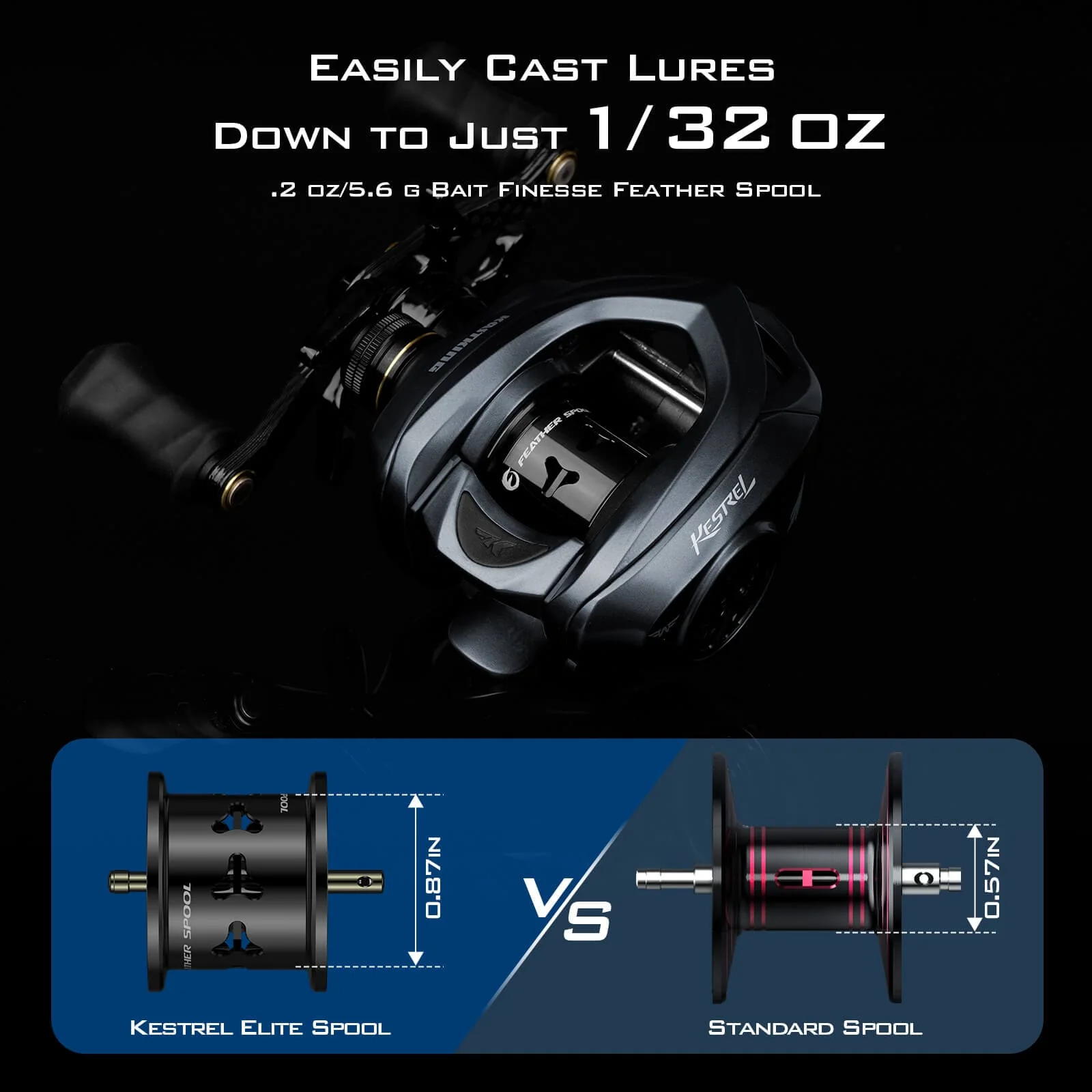 KastKing Kestrel Elite Magnesium Frame BFS Finesse Baitcasting Reel