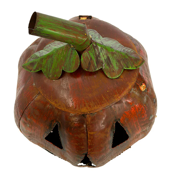 Handcrafted Rustic Jack-O-Lanterns, Set of 2