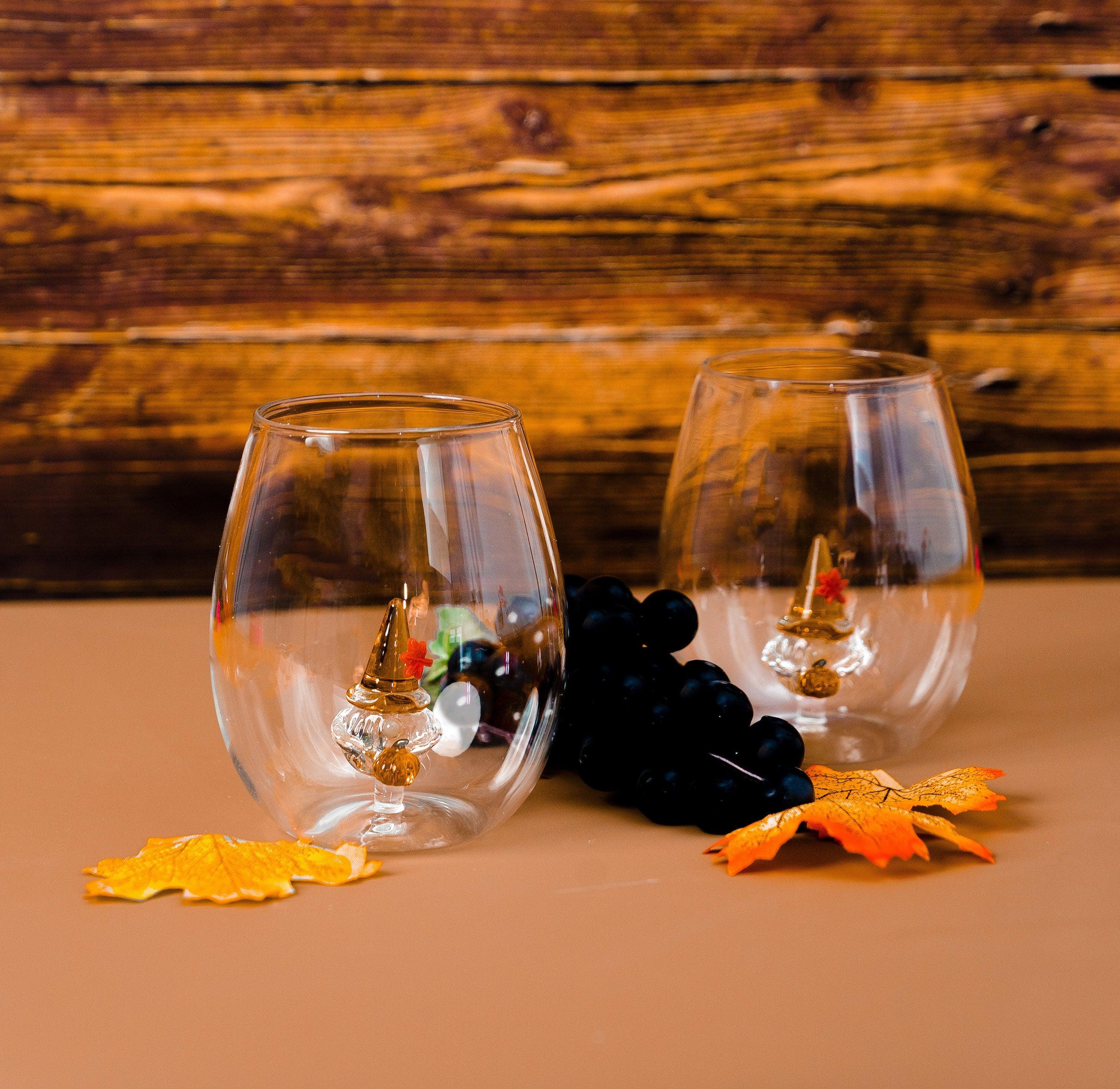 3D Pumpkin Gnome Stemless Glass