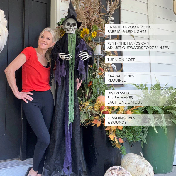 6FT Tall Halloween Skeleton Witch | Lights & Sounds!