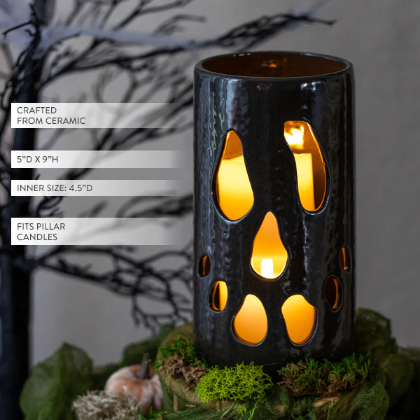 Boo-tiful Glow Ceramic Ghost Luminary