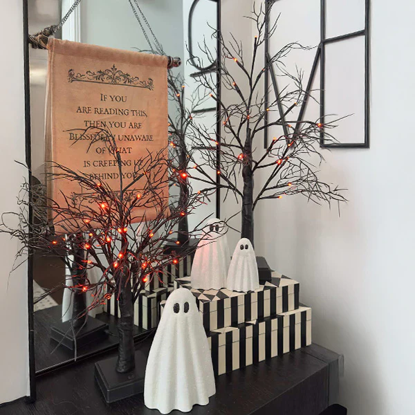 Eerie LED Pre-Lit Tree, Set of 2