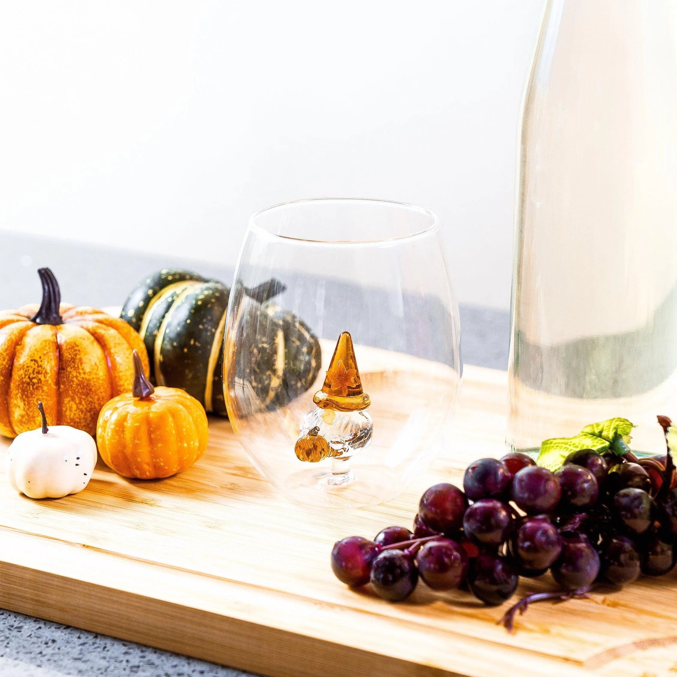 3D Pumpkin Gnome Stemless Glass