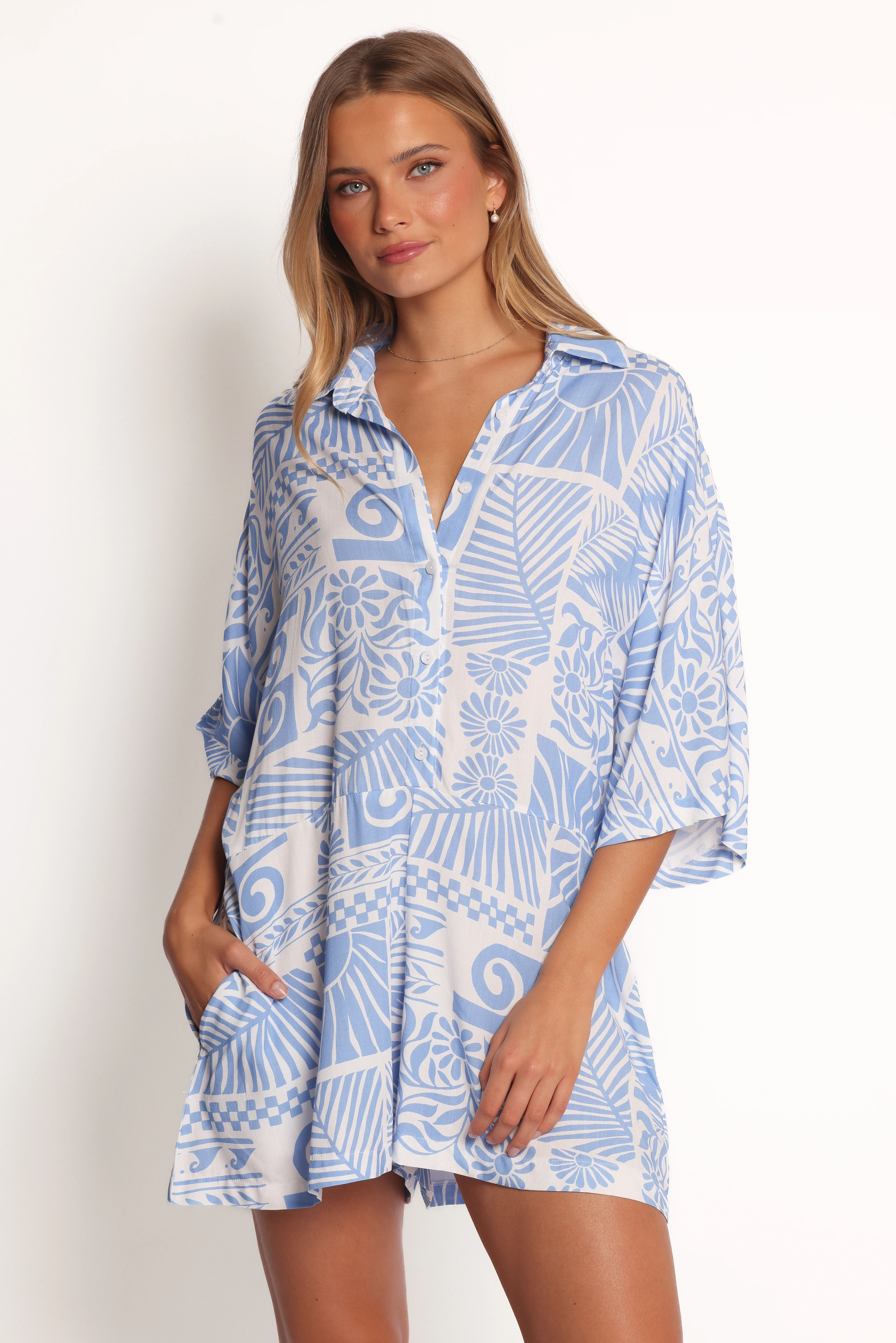 Ellisa Romper - Blue Floral