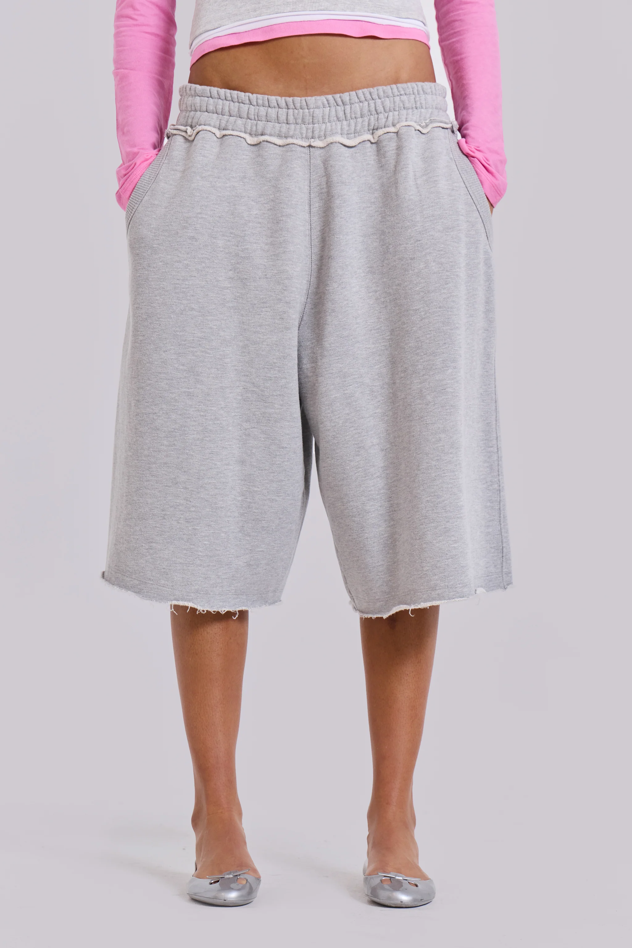 Grey Marl Monster Jogger Shorts