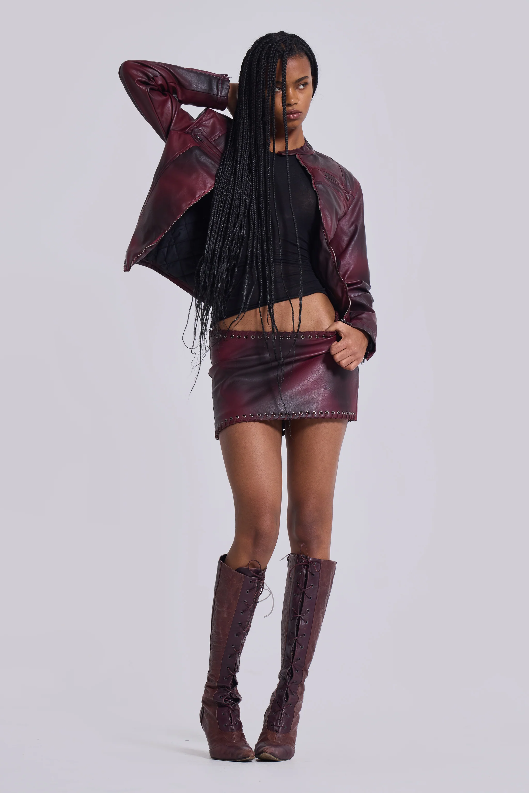 Lynx Faux Leather Mini Skirt