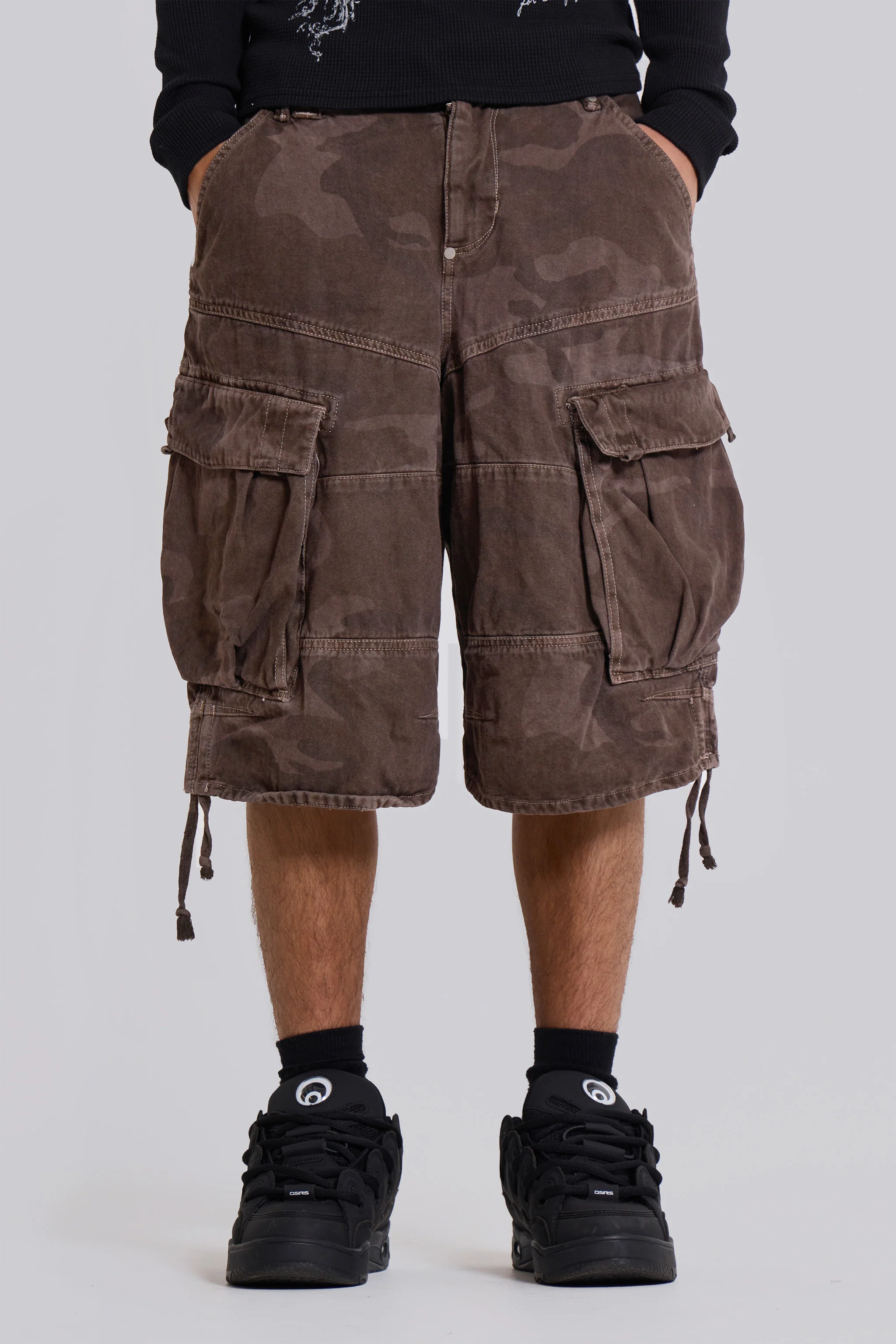 Cadet Brown Camo Baggy Shorts