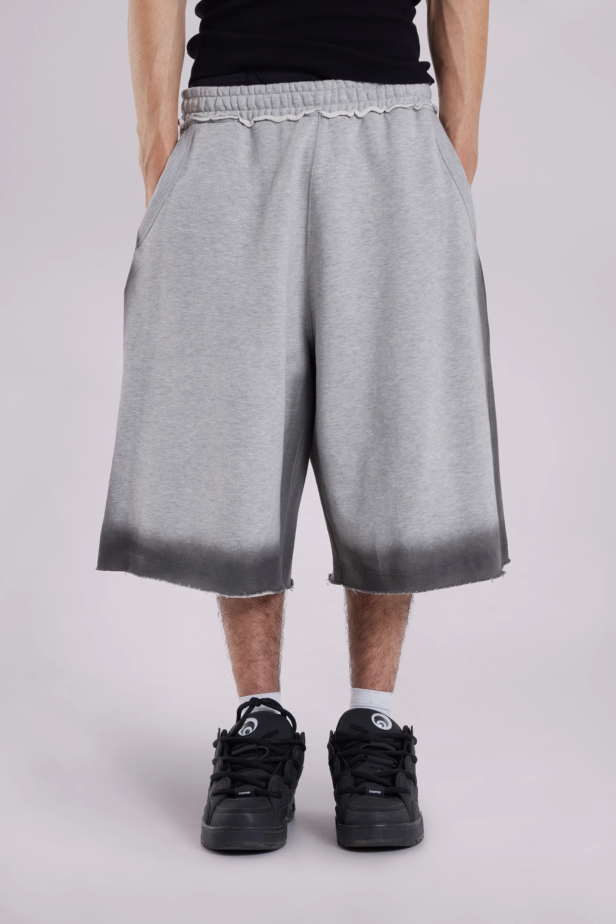 Grey Spray Monster Shorts
