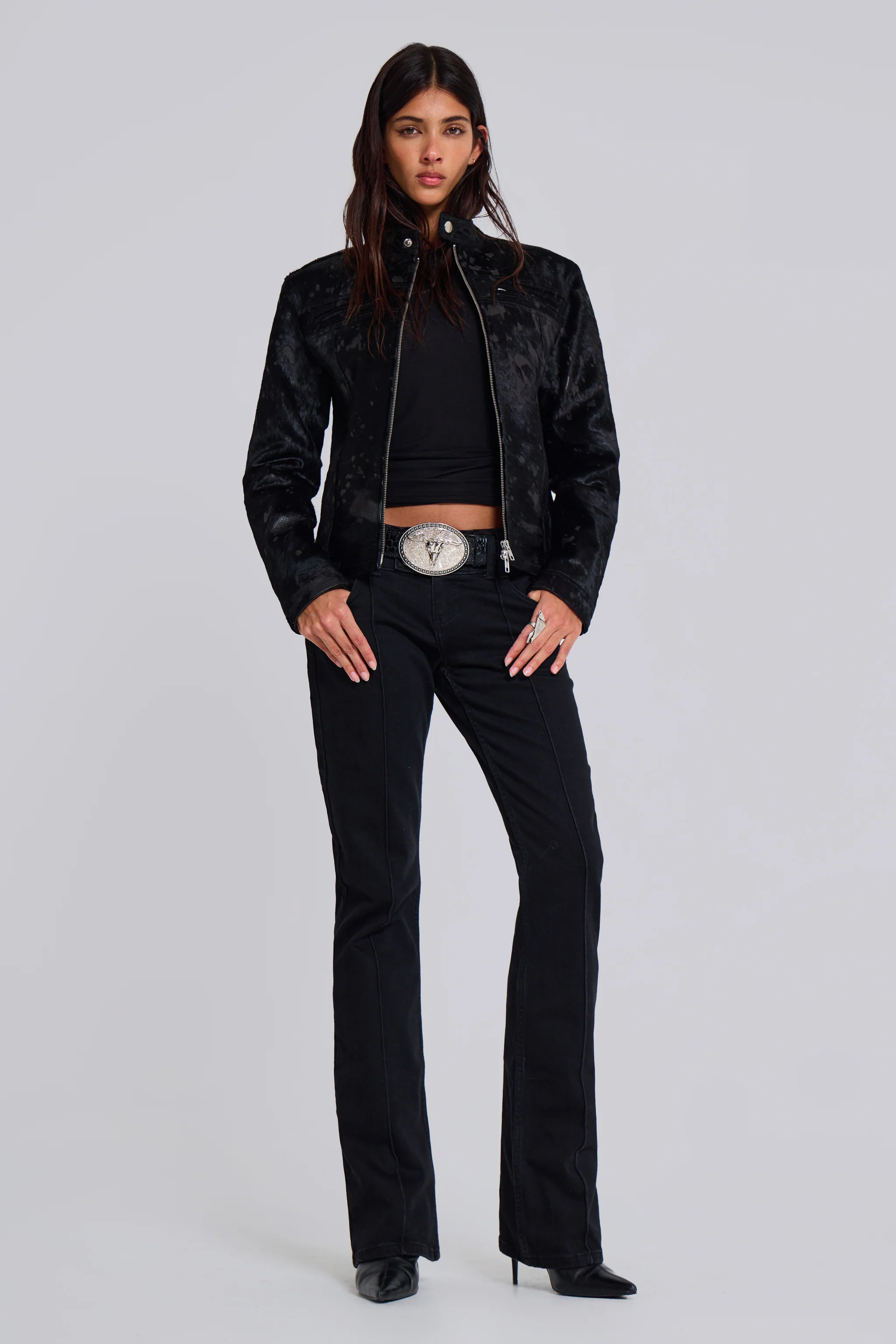 Black Real Leather Piston Jacket