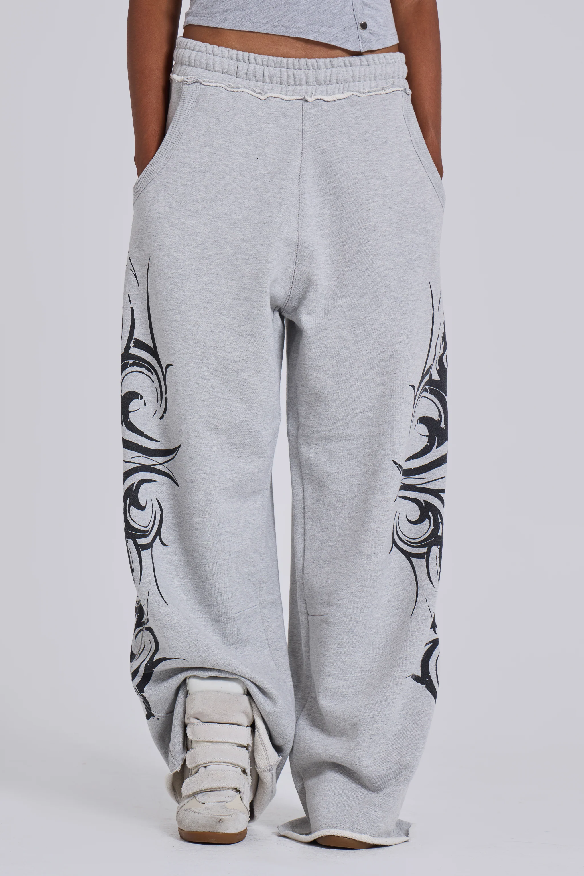 Grey Baggy Blade Joggers