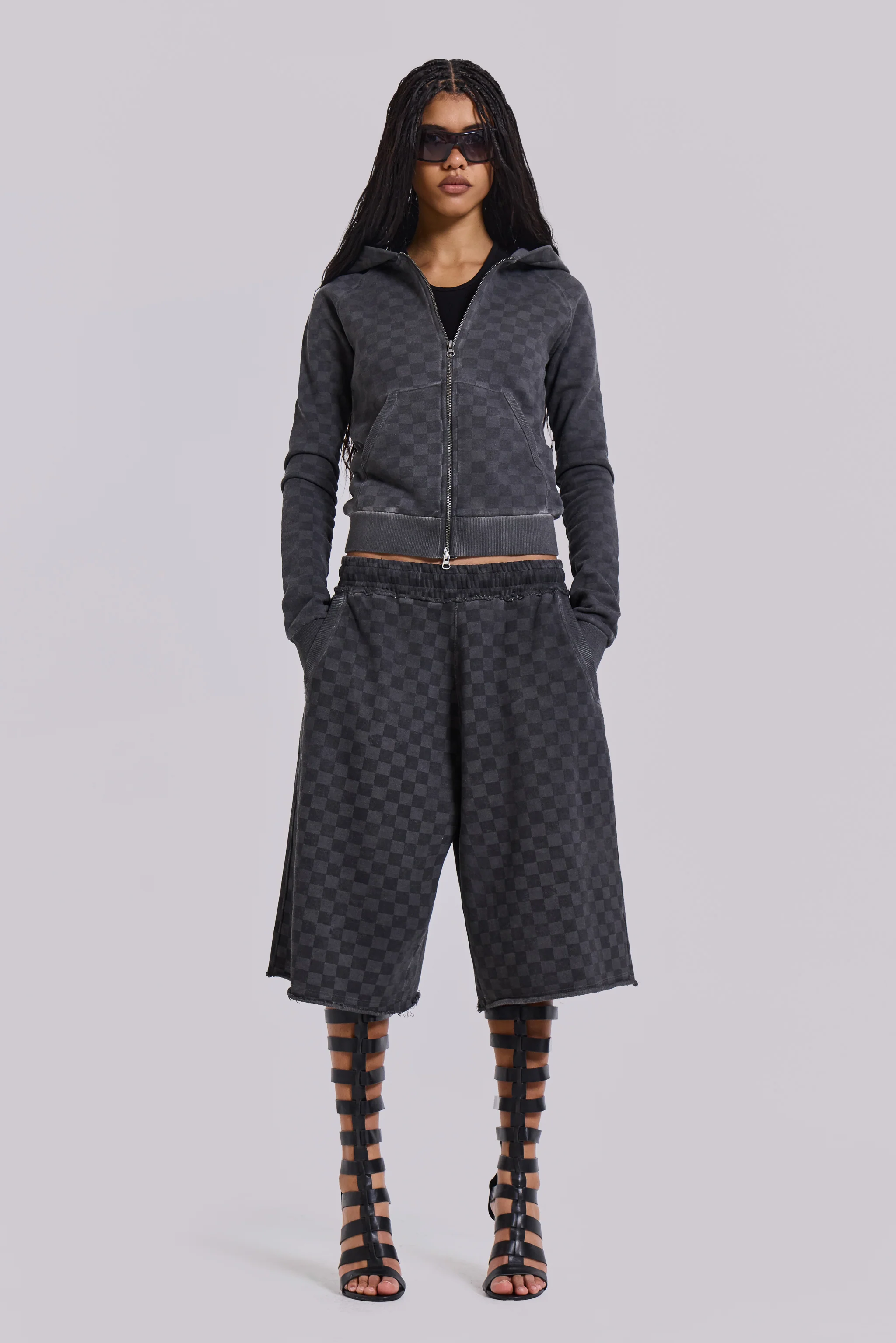 Checkerboard Mini Monster Hoodie