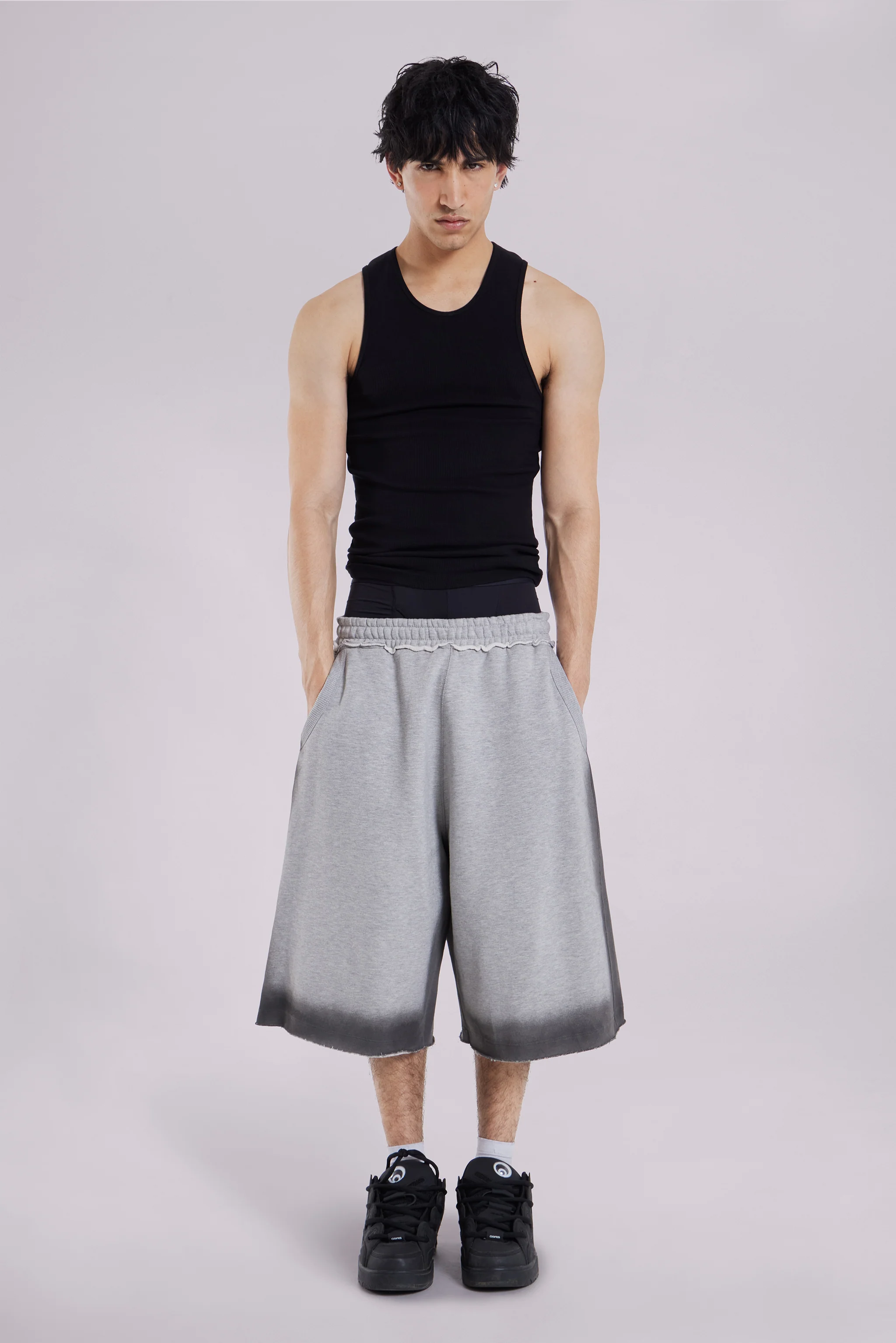 Grey Spray Monster Shorts
