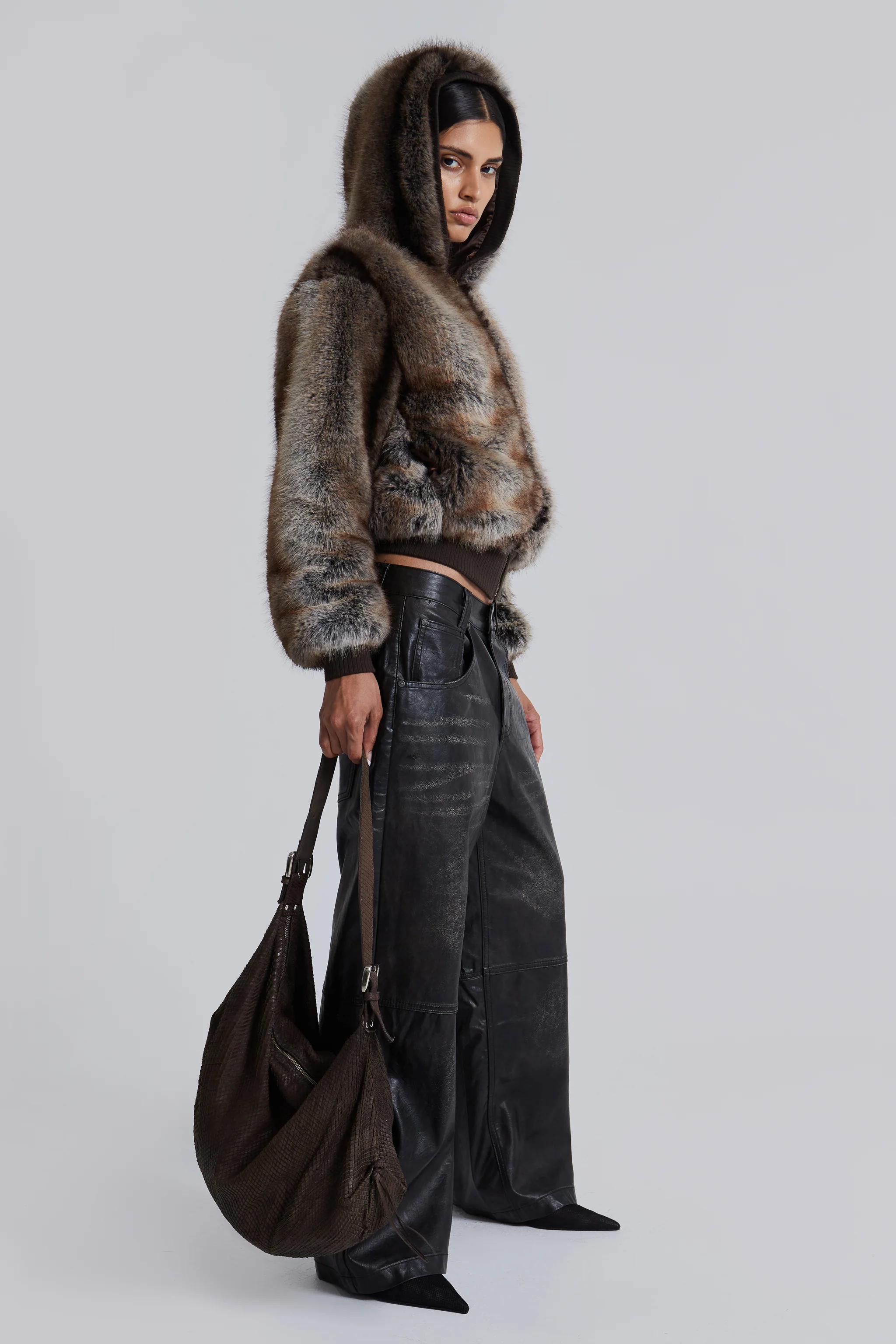 Bear Faux Fur Hooded Jacket