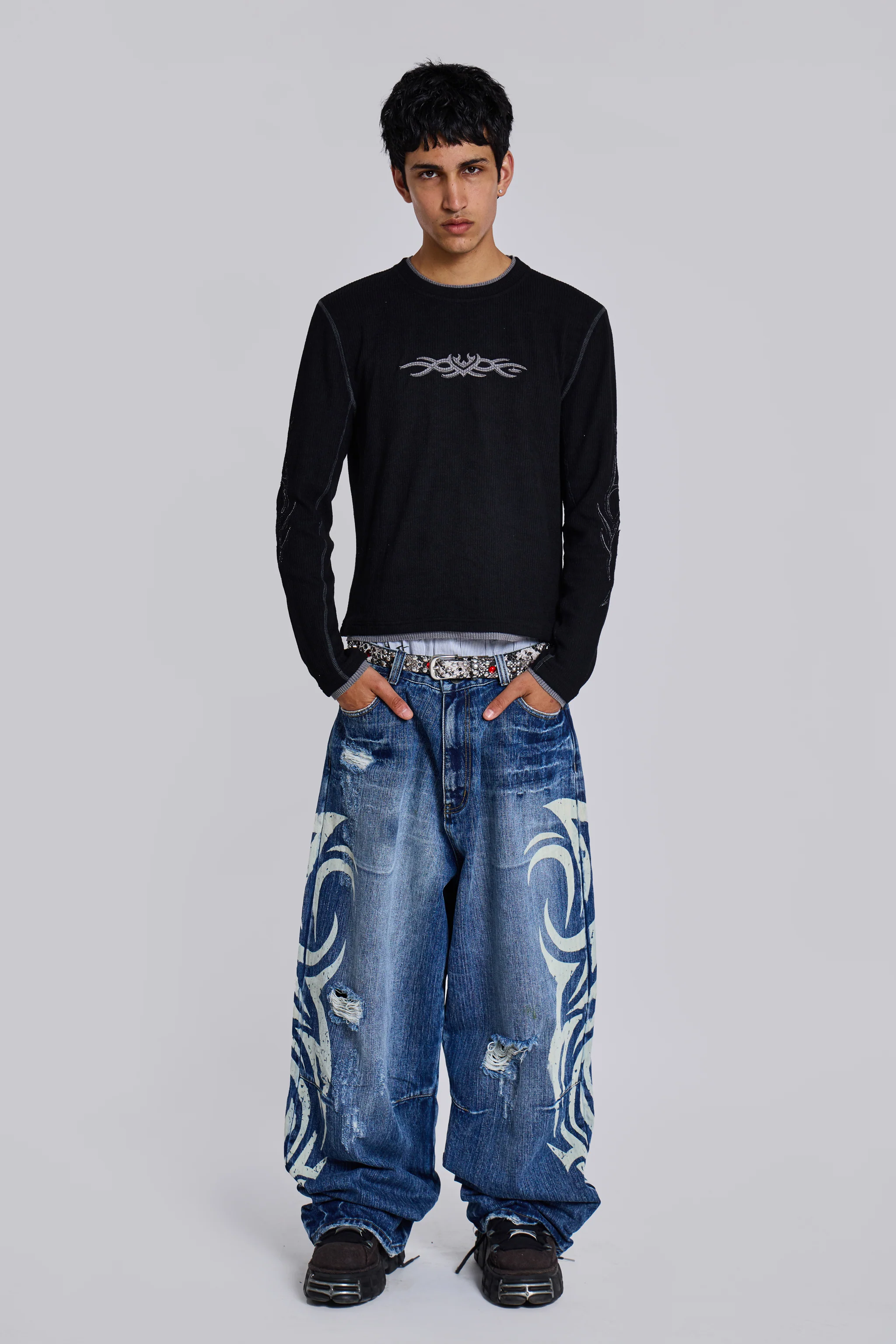 Black Tattoo Applique Tee