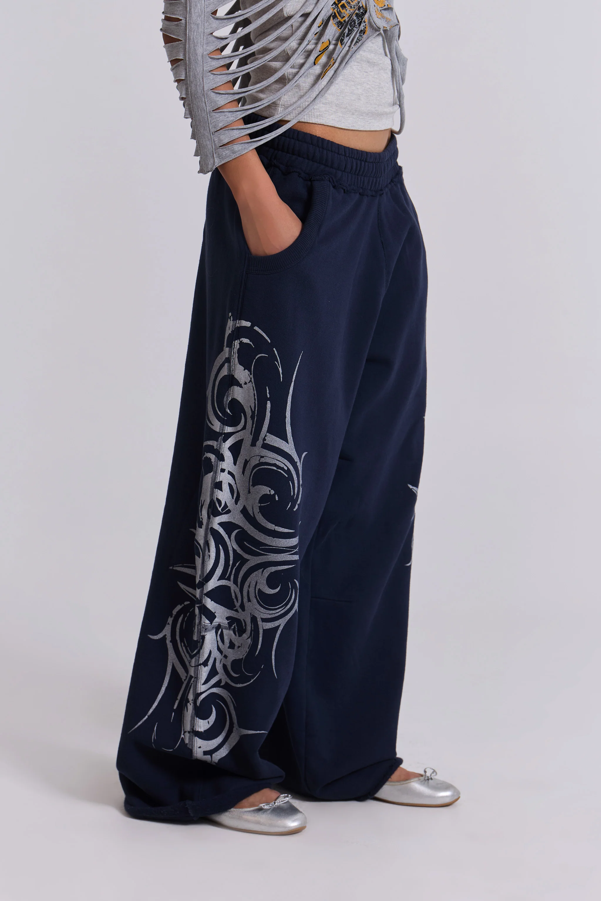 Navy Baggy Blade Joggers