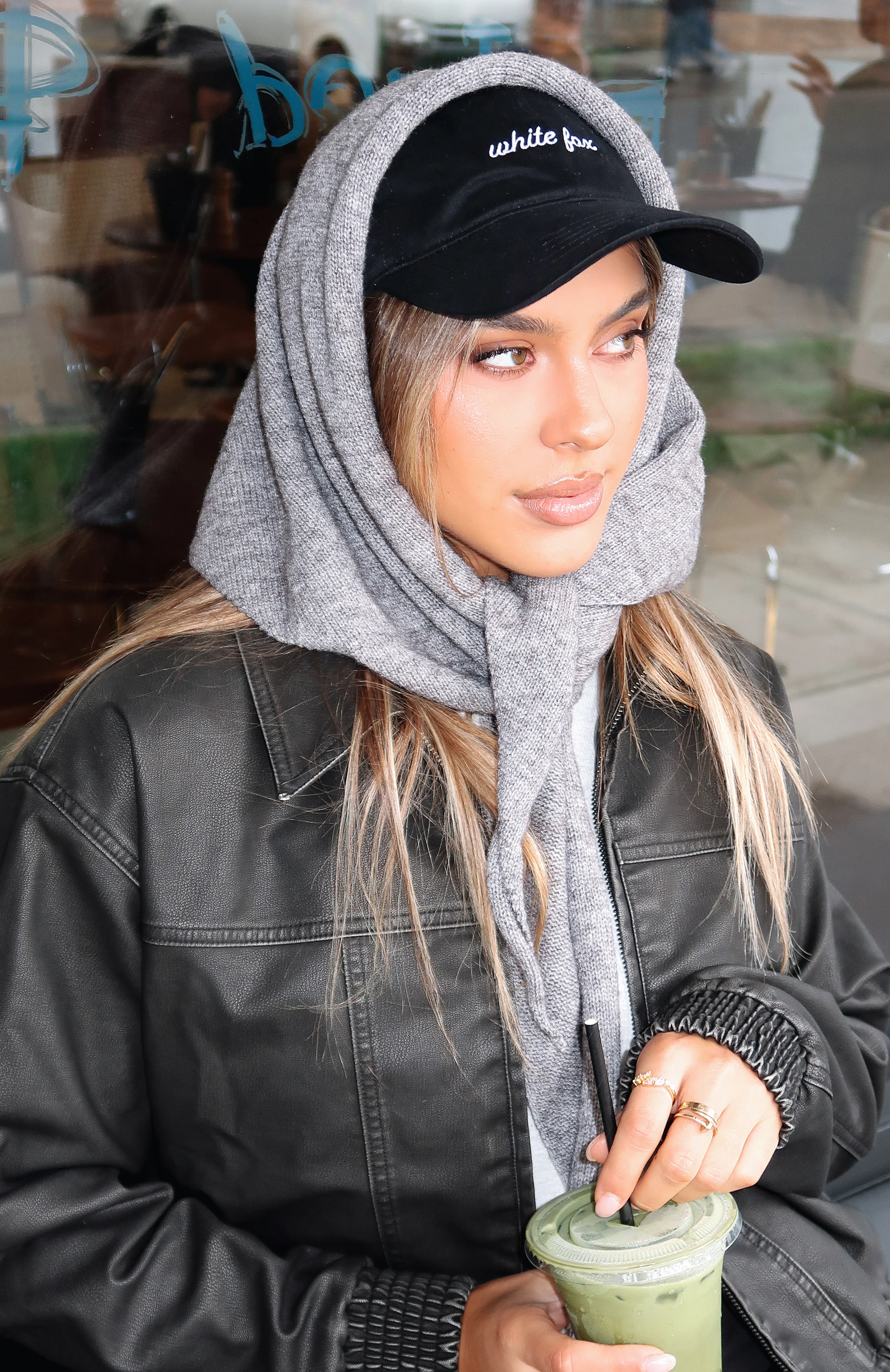 Audrey Triangle Scarf Charcoal