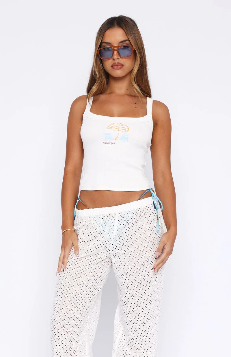 Life's A Beach Tank Top White