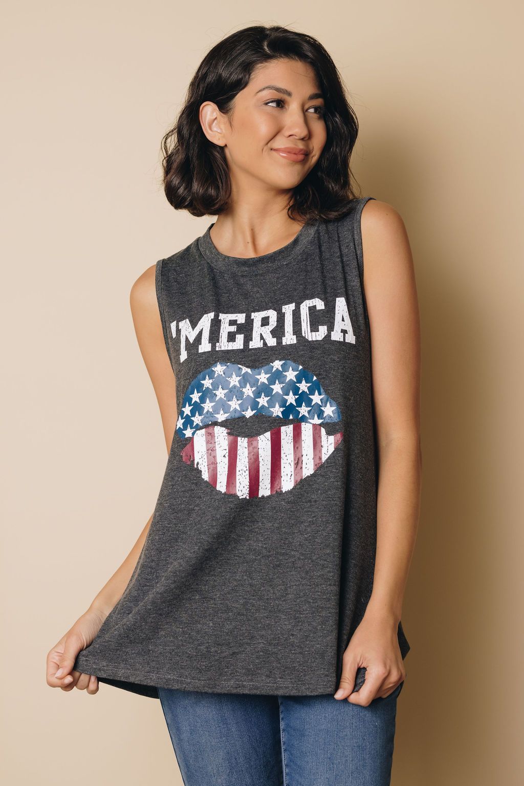 'Merica Flag Lip Tank