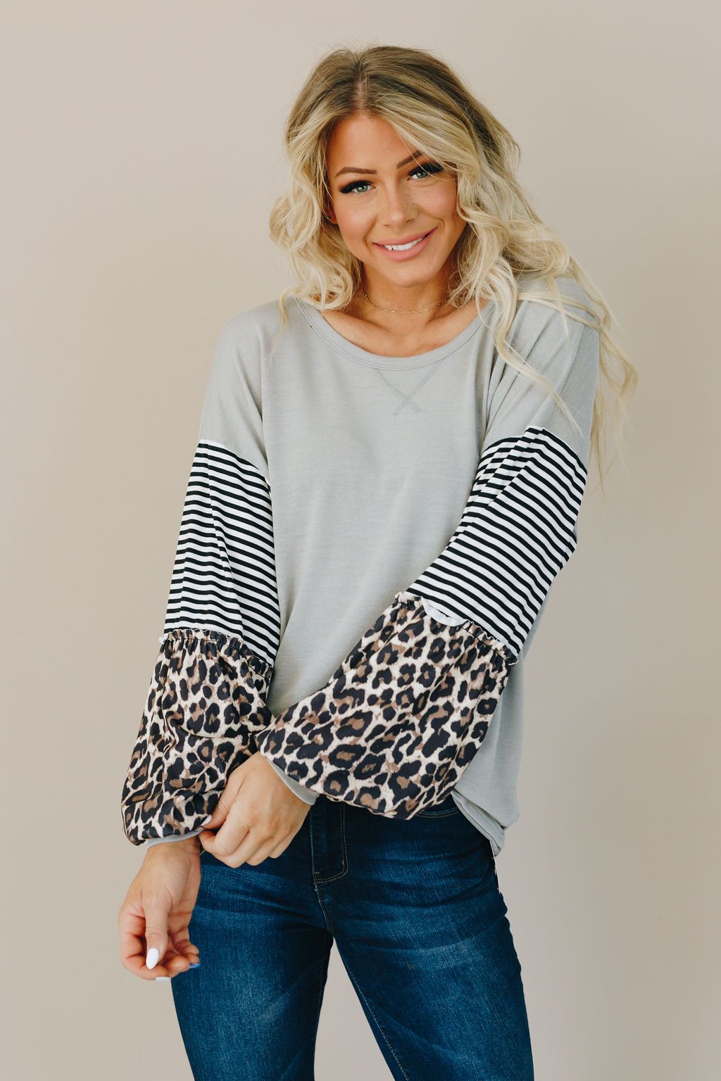 Rock Hard Leopard Stripe Top