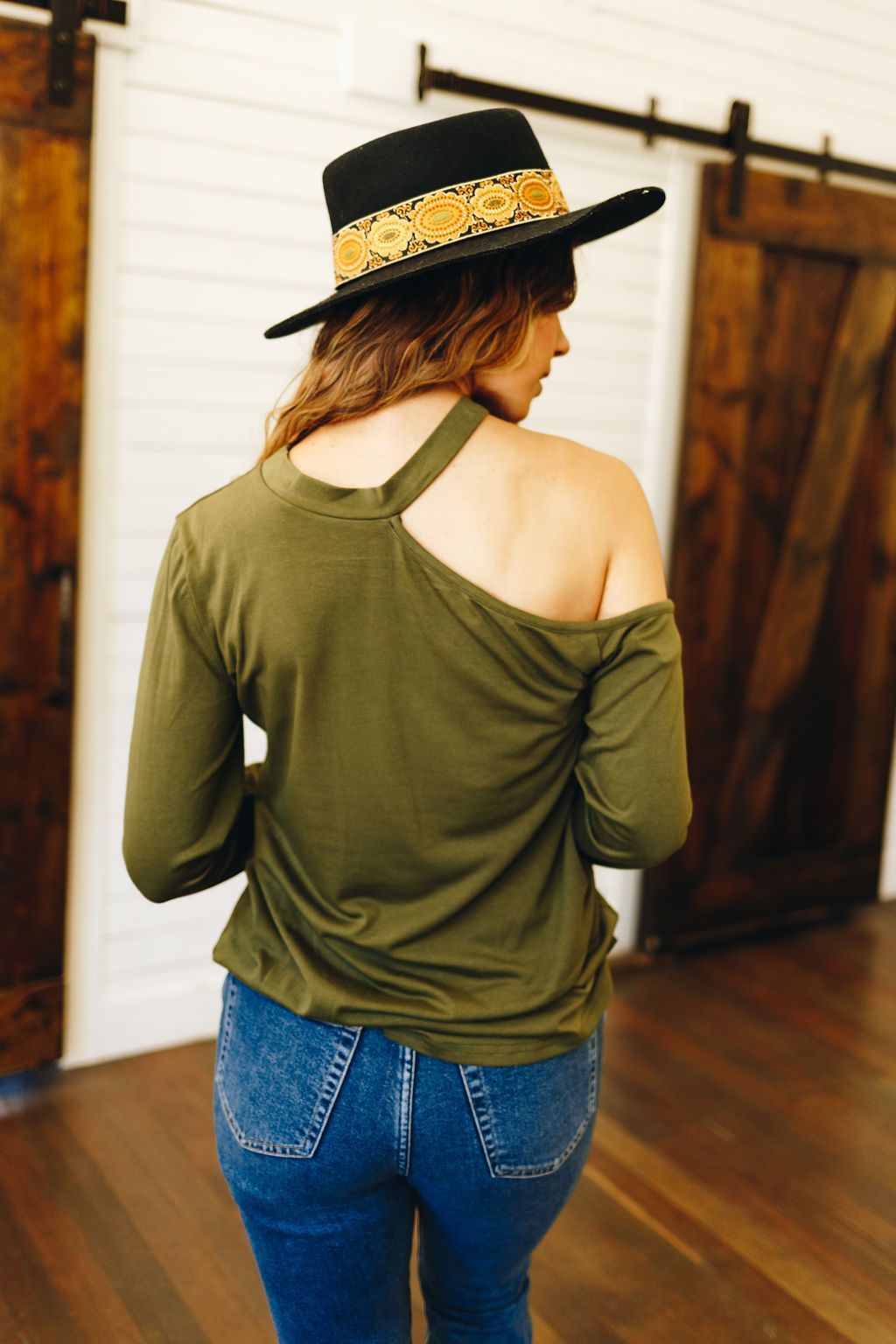Hued Halter Long Sleeve Top