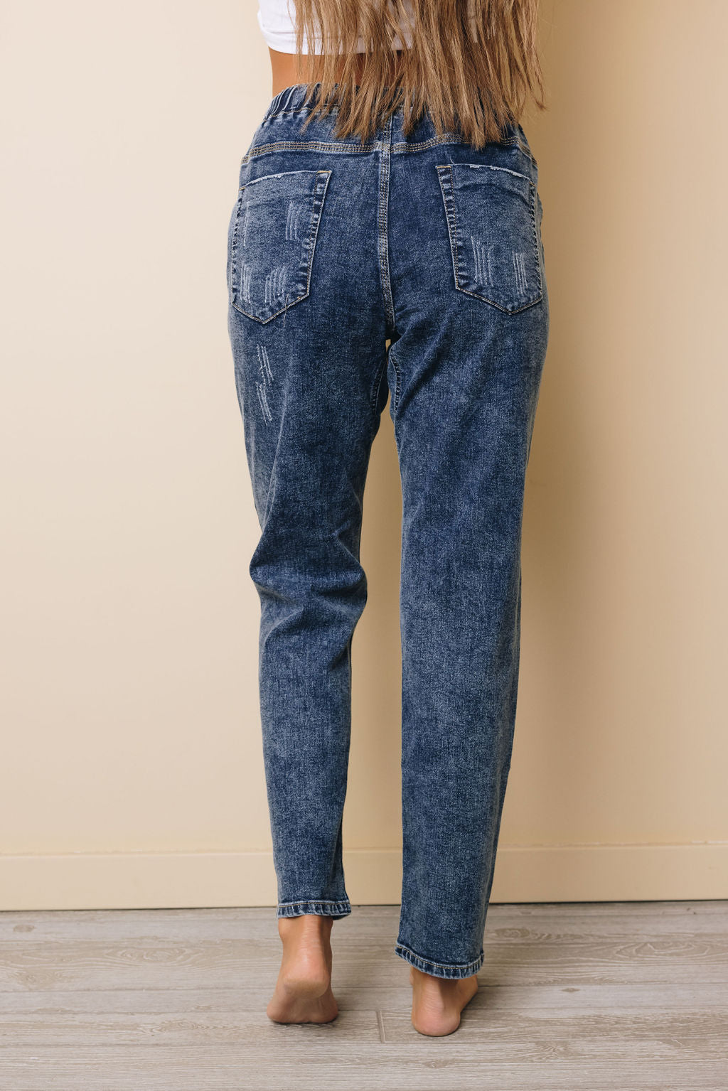 Cindy Drawstring Boyfriend Jeans