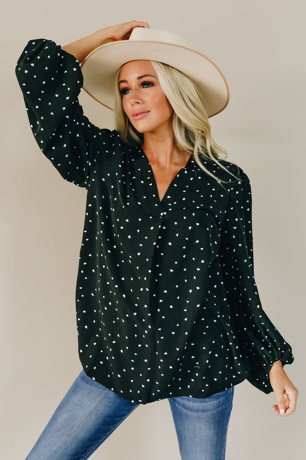 Love You Boo Balloon Sleeve Top