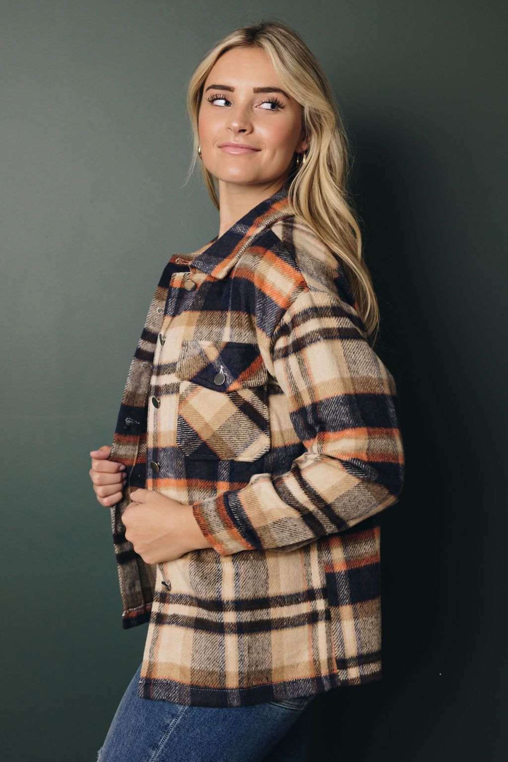 Harvey Plaid Button Up Top