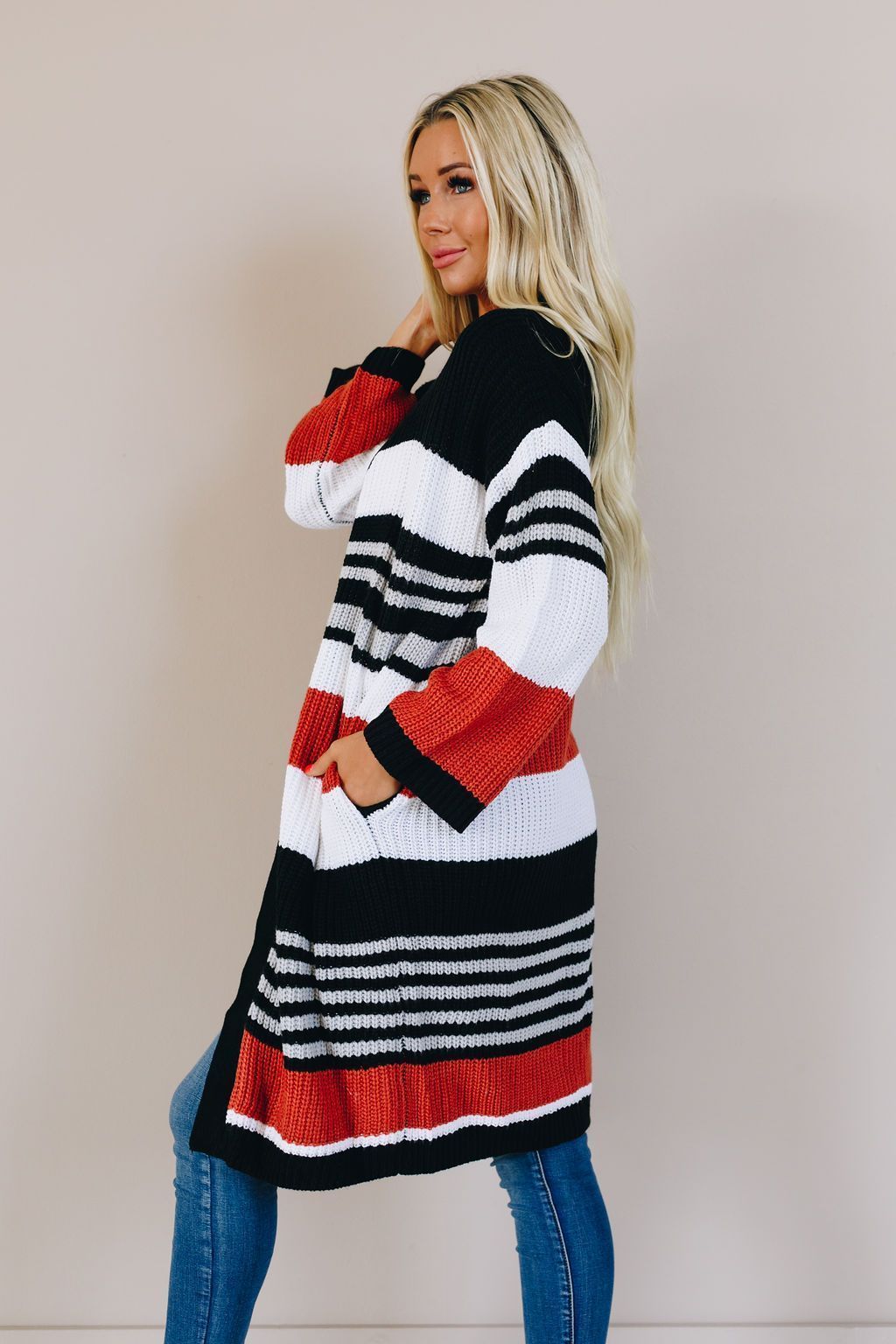 Georgetown Striped Pocket Cardigan