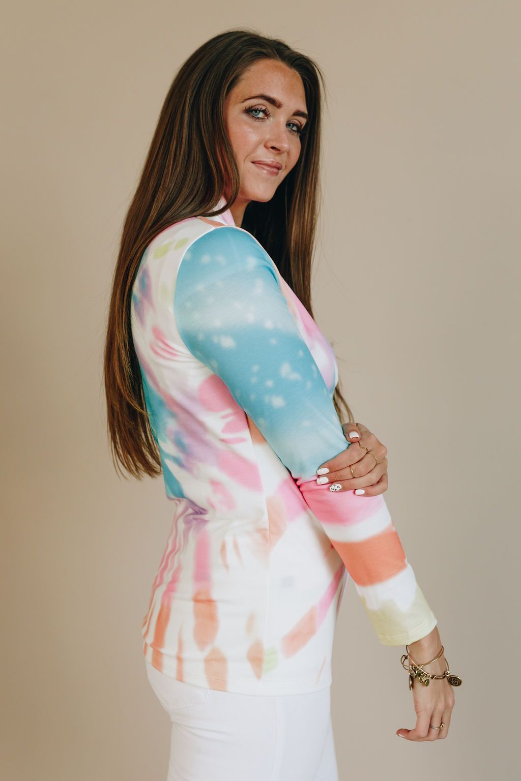 Babes Tie Dye Zipper Pullover