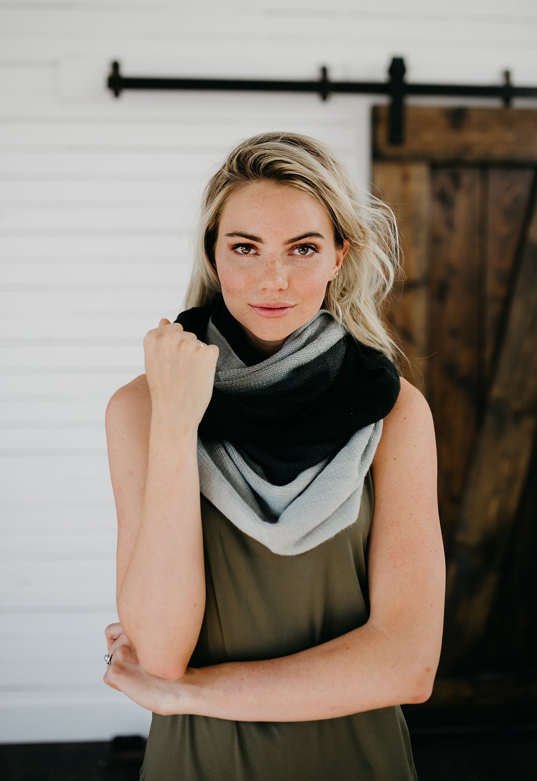 Color Block  Infinity Scarf