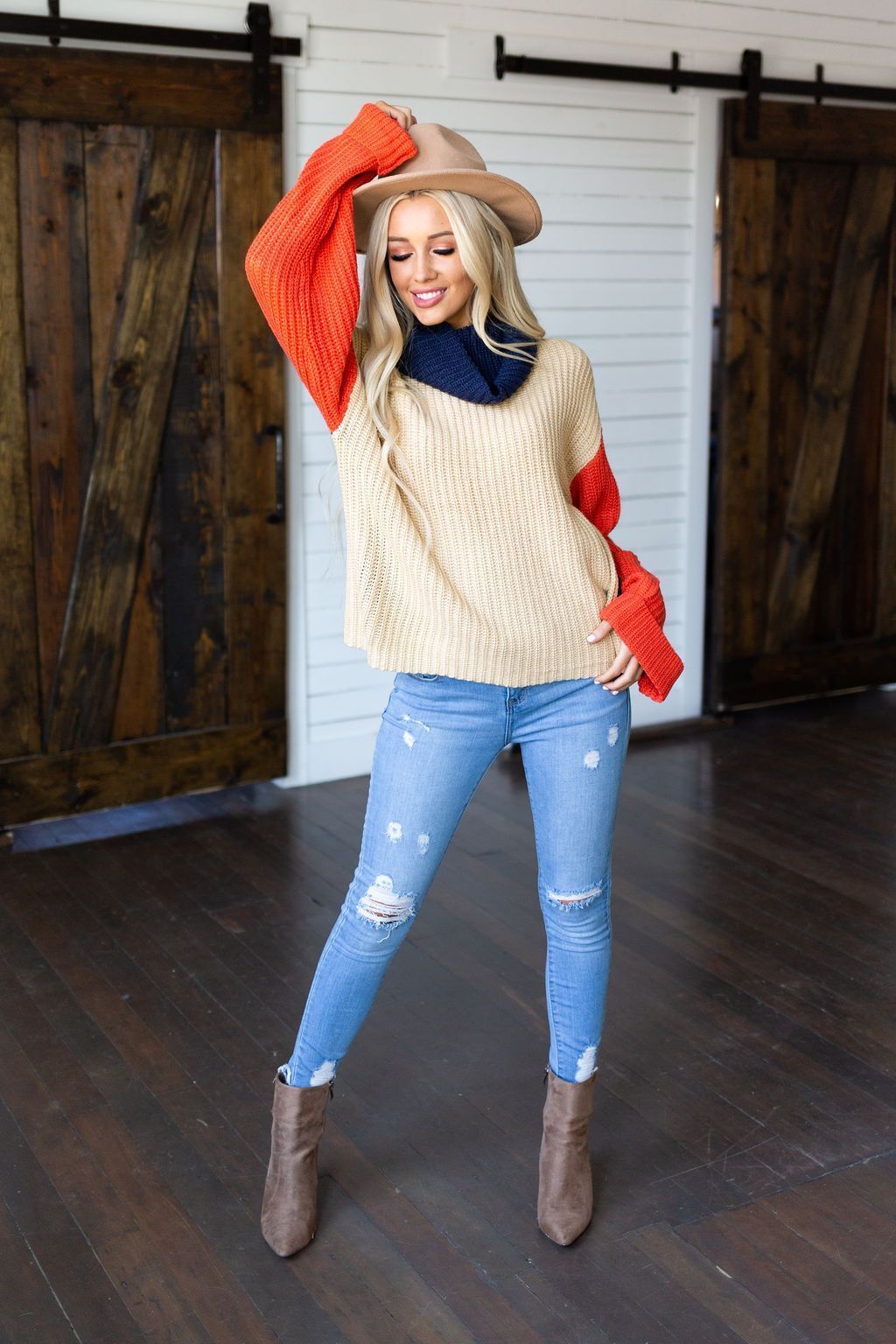 Take Shape Color Block Sweater
