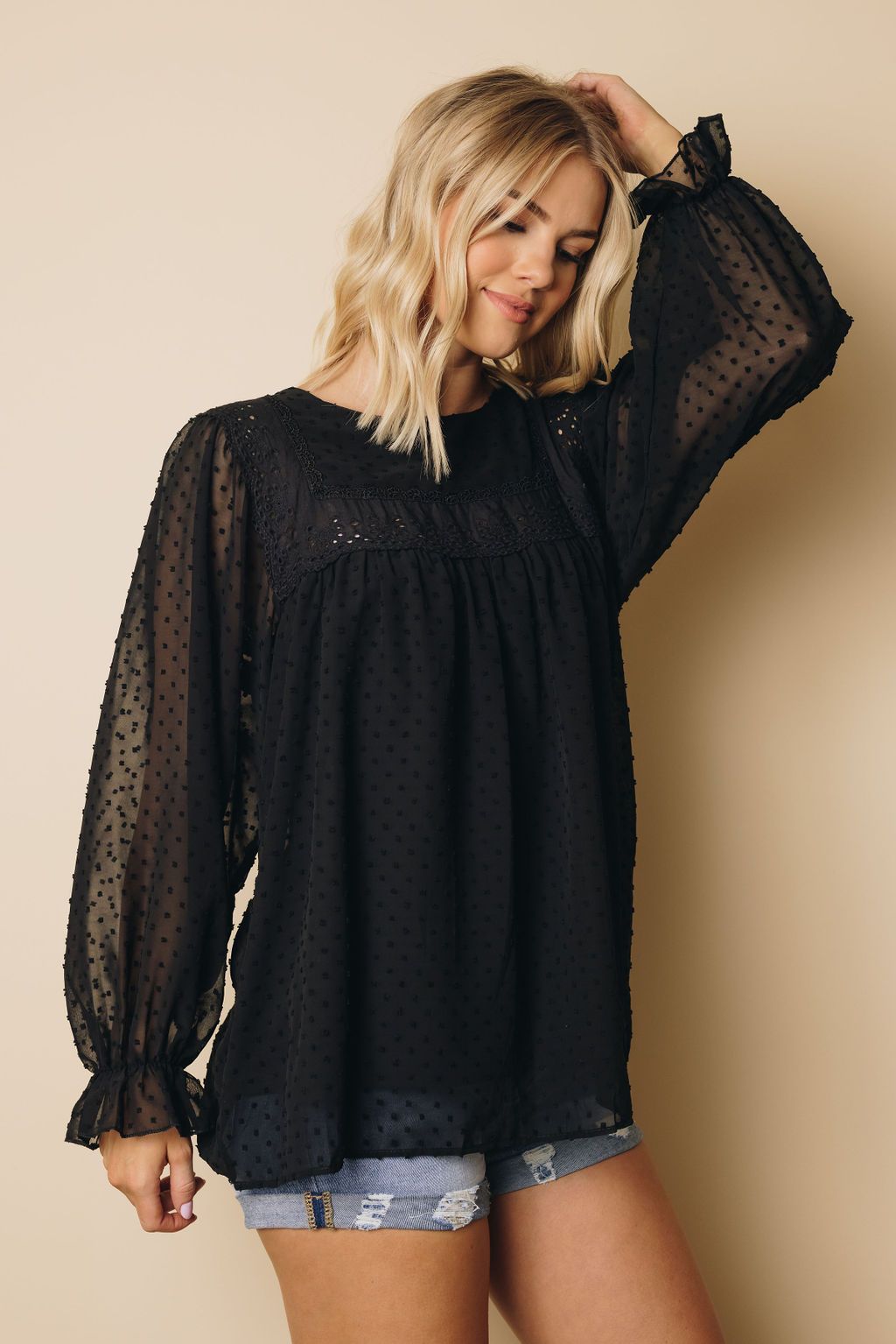 Lamas Ruffle Sleeve Blouse