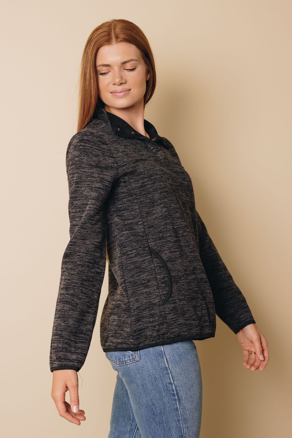 Turn-down Collar Pullover Sweatshirt