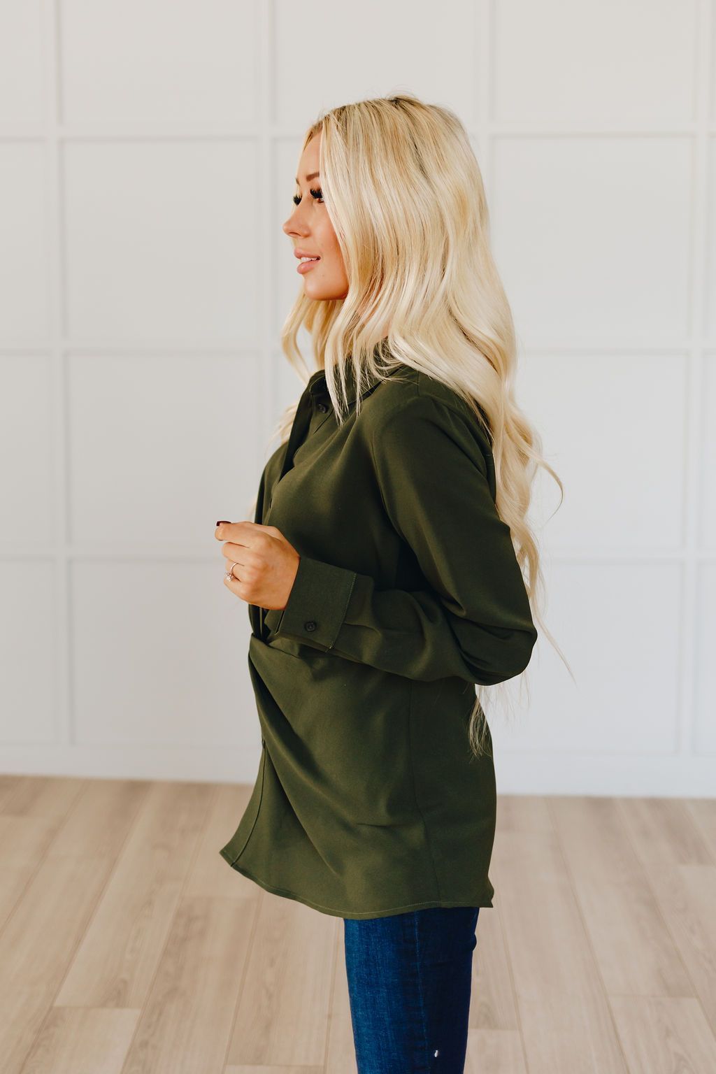 Over It Twisted Long Sleeve Blouse