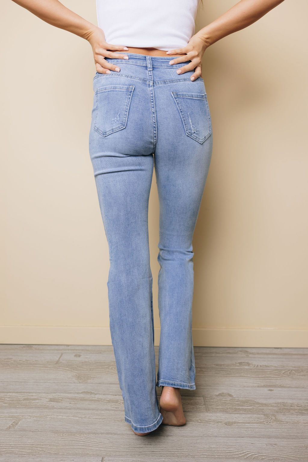 Logan Distressed Flare Jeans