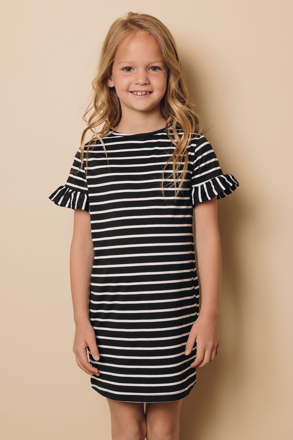 Kids - Mama + Me Striped Ruffle Dress