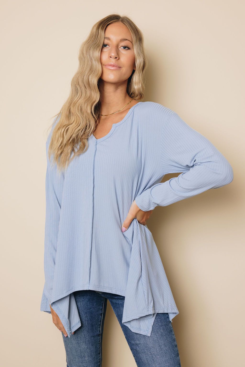 Alayah Hemline Long Sleeve Top