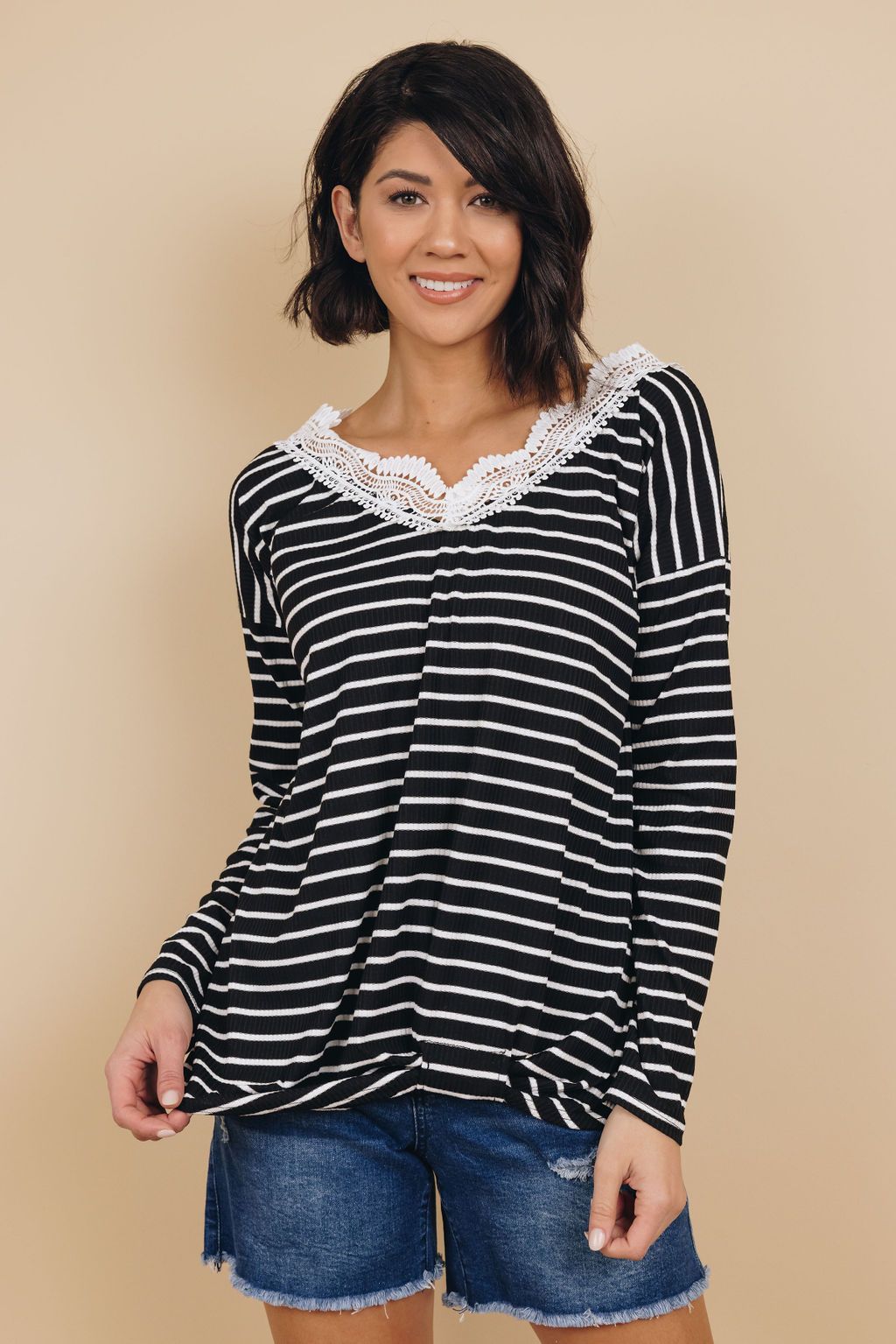 Deserving Striped Long Sleeve Top