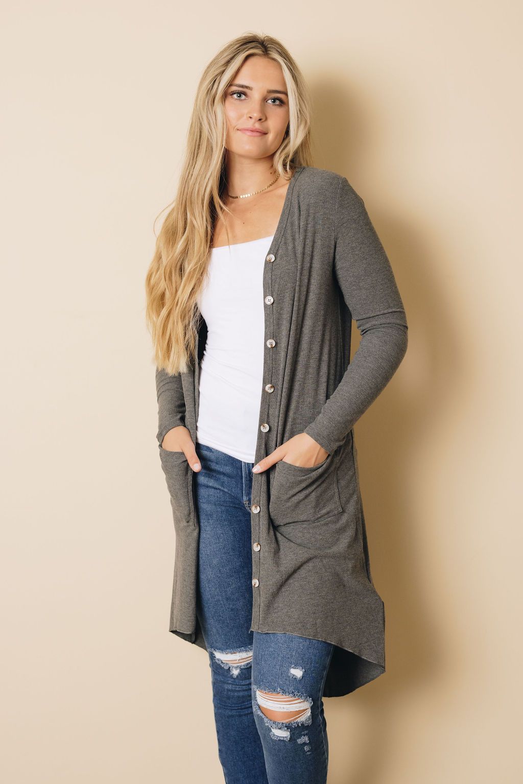 Easy Living High Low Ribbed Cardigan
