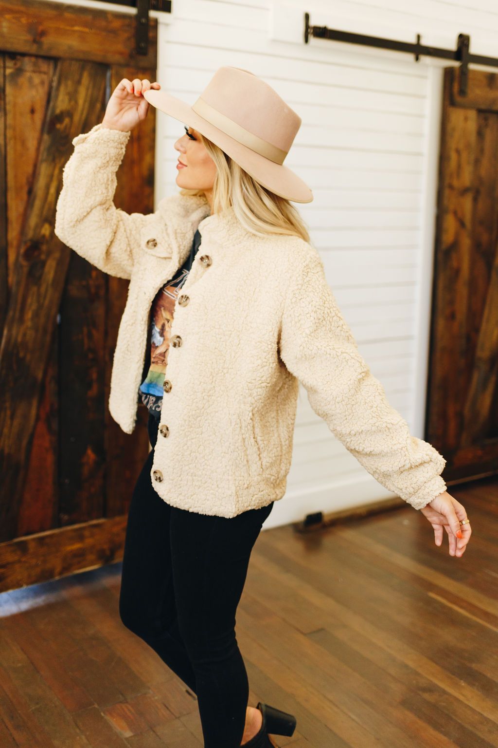 Let Me Be Sherpa Crop Jacket